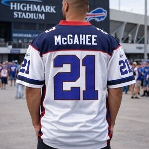 Reebok McGahee Buffalo Bills NFL Equipment Playoffs White Big Jersey